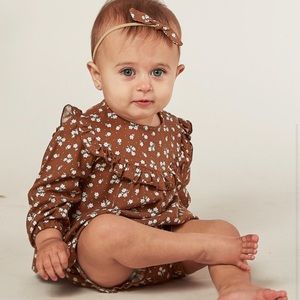 Rylee + Cru Victoria blouse and bloomer set- camel